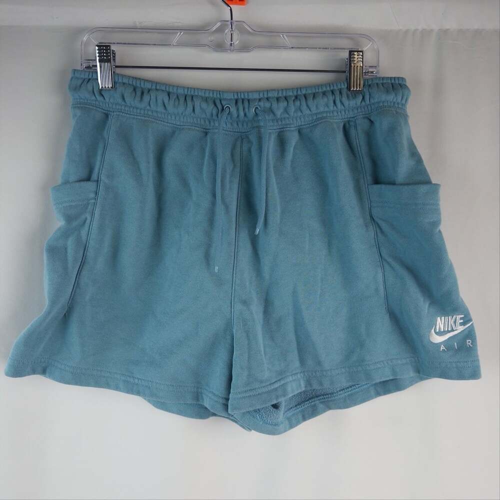 Nike Air Sweatshorts Size L Blue Fleece Drawstring Pockets